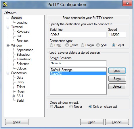 Serial Console with Putty